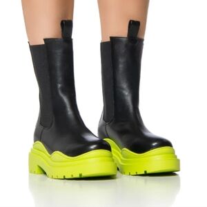 AZALEA WANG ONLY IN MY DREAMS FLATFORM BOOTIE IN LIME - 8